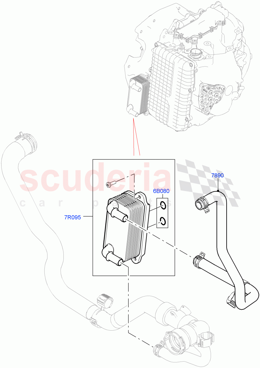 Transmission Cooling Systems(2.0L 16V TIVCT T/C 240PS Petrol,9 Speed Auto AWD,Halewood (UK),2.0L 16V TIVCT T/C Gen2 Petrol)((V)FROMEH000001) of Land Rover Land Rover Range Rover Evoque (2012-2018) [2.2 Single Turbo Diesel]