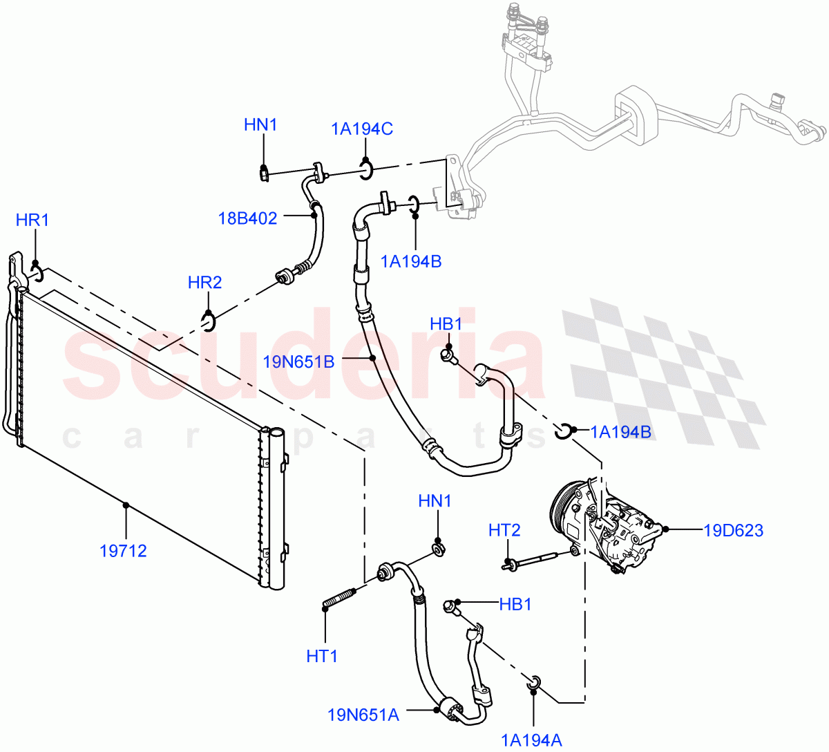 Air Conditioning Condensr/Compressr (Changsu (China), Less Electric Engine Battery, Electric Engine Battery-MHEV) ((V) FROMMG575835) of Land Rover Land Rover Range Rover Evoque (2019+) [2.0 Turbo Diesel AJ21D4]
