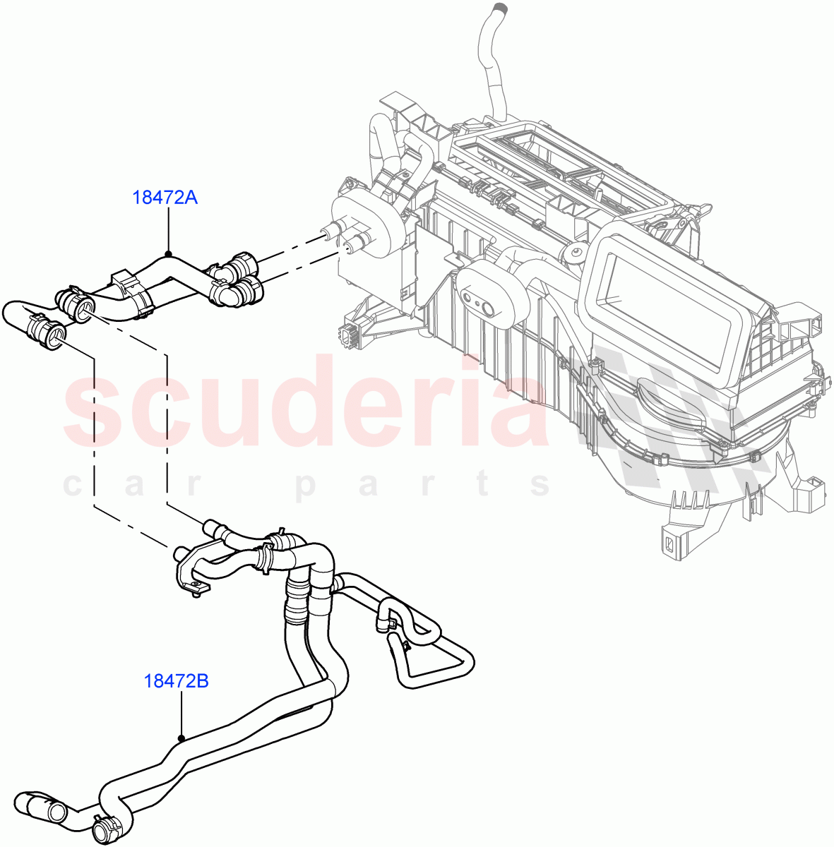 Heater Hoses (AJ Petrol 4.2 V8 Supercharged) ((V) TO9A999999) of Land Rover Land Rover Range Rover Sport (2005-2009) [3.6 V8 32V DOHC EFI Diesel]