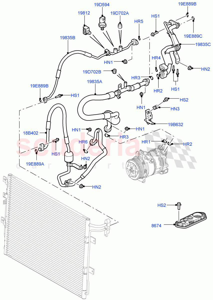 Air Conditioning System (3.0L 24V DOHC V6 TC Diesel) ((V) FROMAA000001) of Land Rover Land Rover Range Rover Sport (2010-2013) [5.0 OHC SGDI NA V8 Petrol]