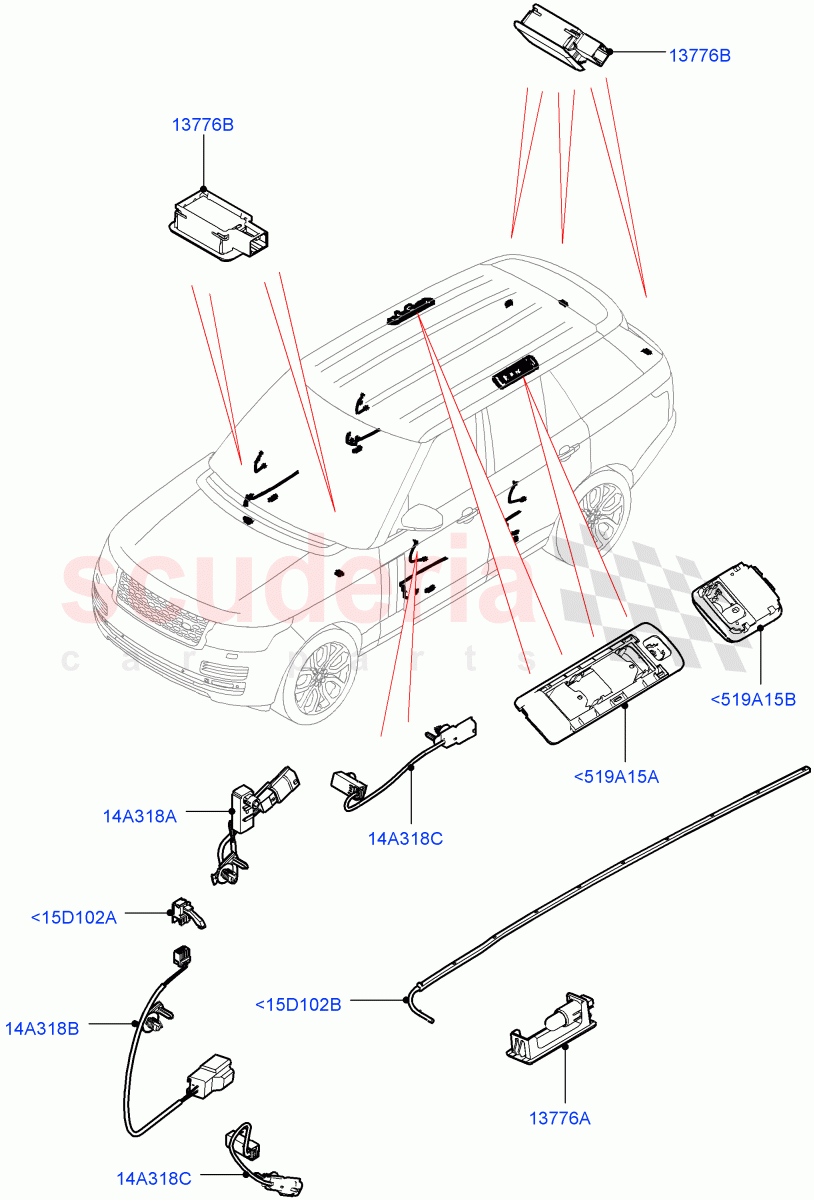 Interior Lamps(Tailgate, Door - Front/Rear) of Land Rover Land Rover Range Rover (2012-2021) [3.0 Diesel 24V DOHC TC]