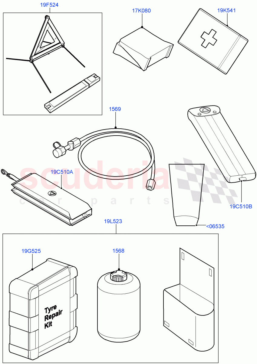 Emergency And Safety Equipment(Factory Fitted)(Halewood (UK)) of Land Rover Land Rover Discovery Sport (2015+) [2.0 Turbo Diesel AJ21D4]