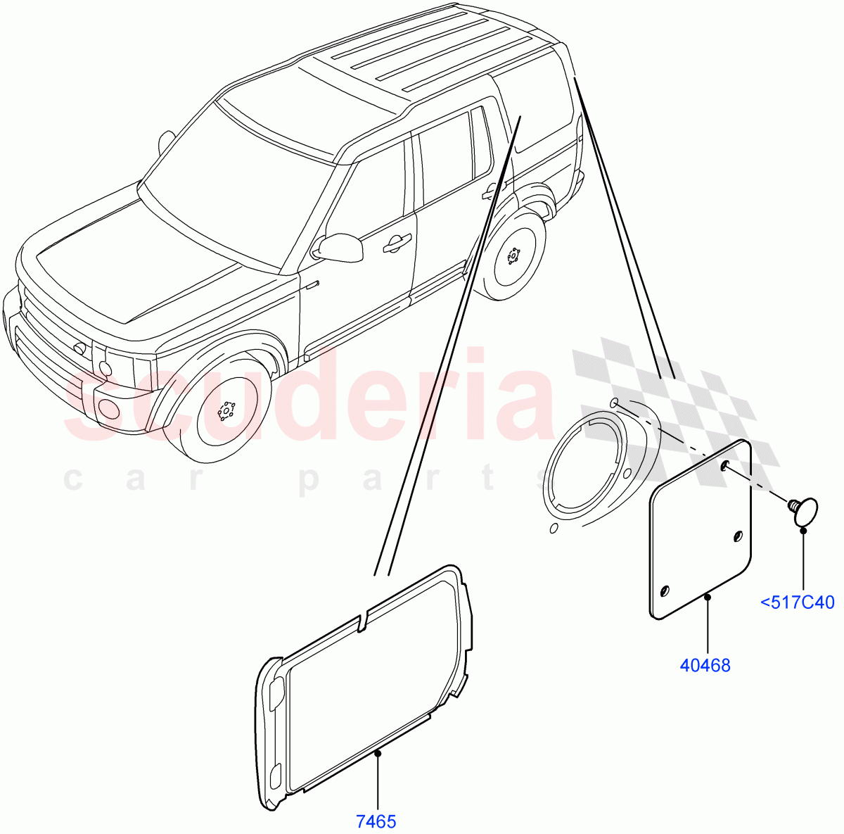 Quarter Windows(Commercial)(With 2 Seat Configuration)((V)FROMAA000001) of Land Rover Land Rover Discovery 4 (2010-2016) [2.7 Diesel V6]