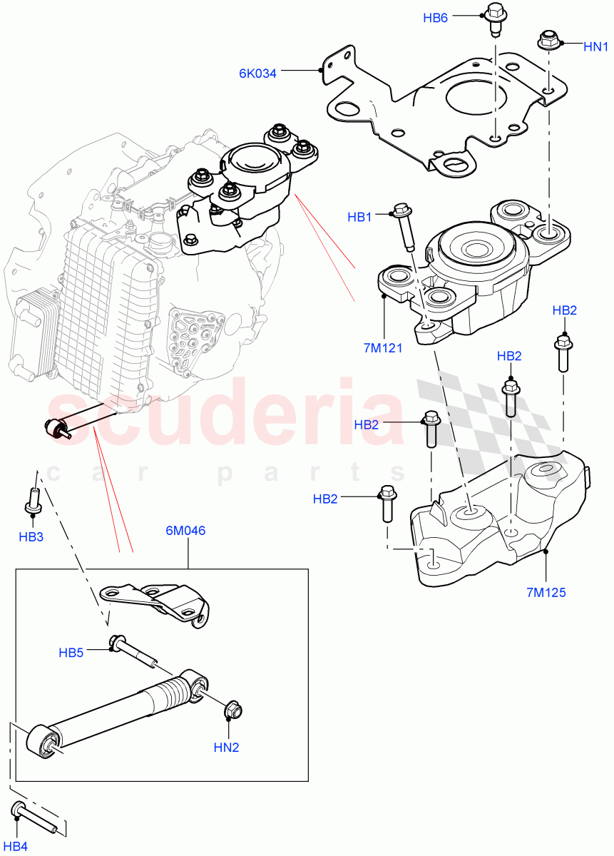 Transmission Mounting(2.0L I4 High DOHC AJ200 Petrol,Changsu (China),2.0L I4 Mid DOHC AJ200 Petrol)((V)FROMHG379388) of Land Rover Land Rover Discovery Sport (2015+) [2.2 Single Turbo Diesel]