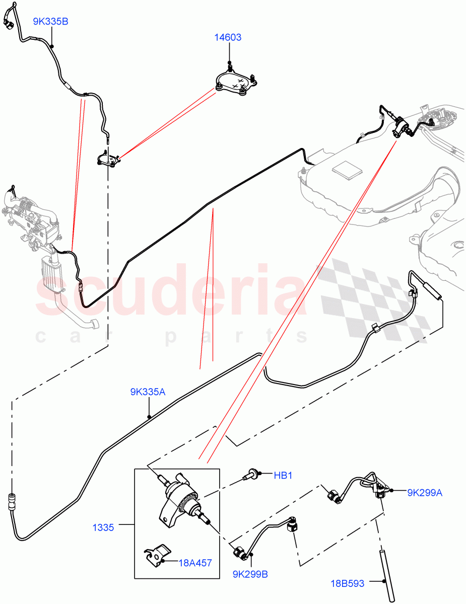 Auxiliary Fuel Fired Pre-Heater(Heater Fuel Supply)(With Fuel Fired Heater,Fuel Fired Heater With Park Heat,Fuel Heater W/Pk Heat With Remote)((V)FROMJA000001) of Land Rover Land Rover Range Rover (2012-2021) [2.0 Turbo Petrol AJ200P]