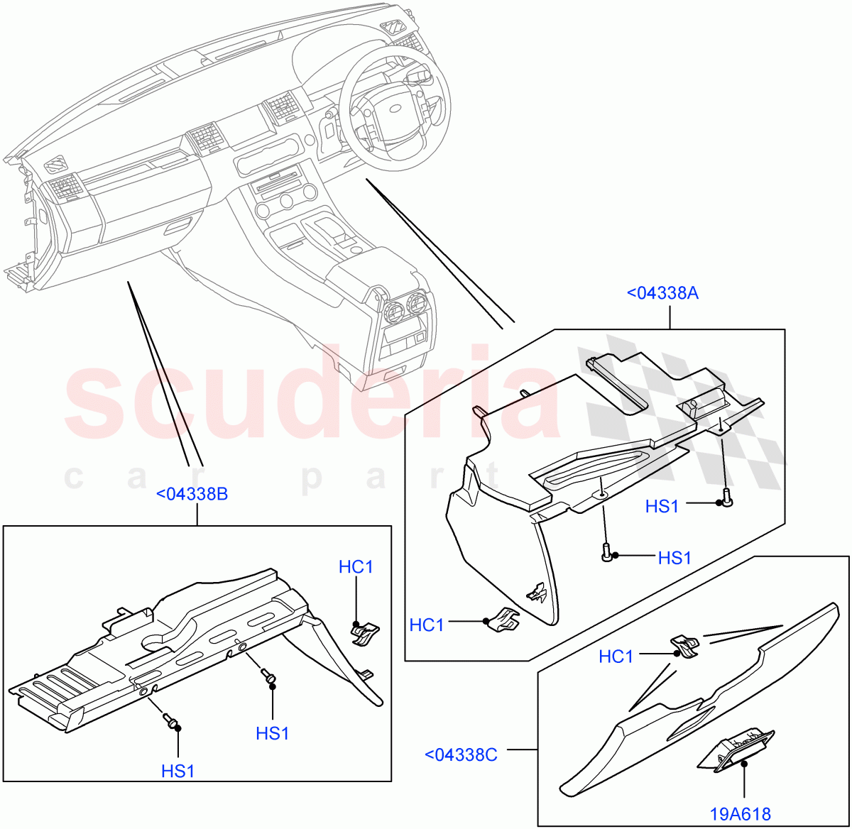 Instrument Panel(Lower)((V)FROMAA000001) of Land Rover Land Rover Range Rover Sport (2010-2013) [5.0 OHC SGDI SC V8 Petrol]