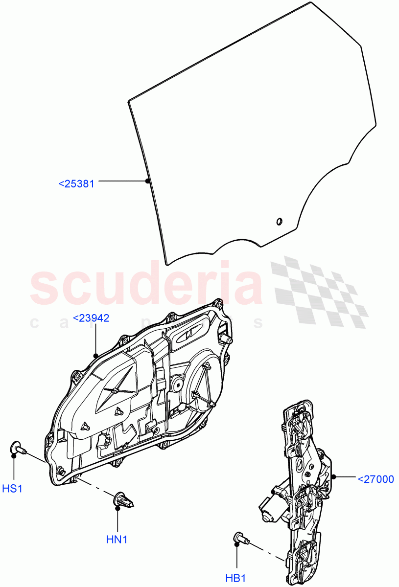 Rear Door Glass And Window Controls(Changsu (China)) of Land Rover Land Rover Range Rover Evoque (2019+) [1.5 I3 Turbo Petrol AJ20P3]