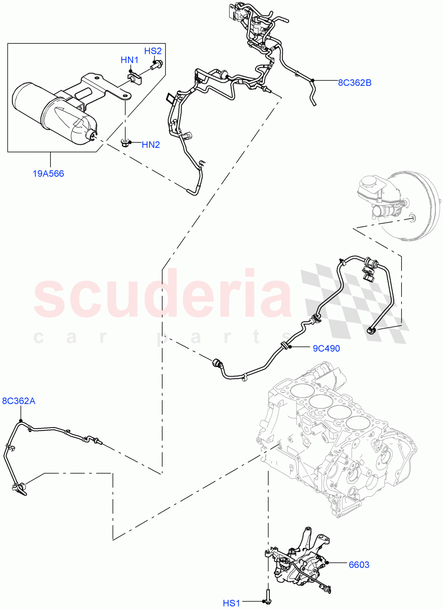 Vacuum Control And Air Injection(2.0L I4 DSL HIGH DOHC AJ200,Itatiaia (Brazil),Starter - Stop/Start System,2.0L I4 DSL MID DOHC AJ200) of Land Rover Land Rover Discovery Sport (2015+) [2.0 Turbo Diesel]