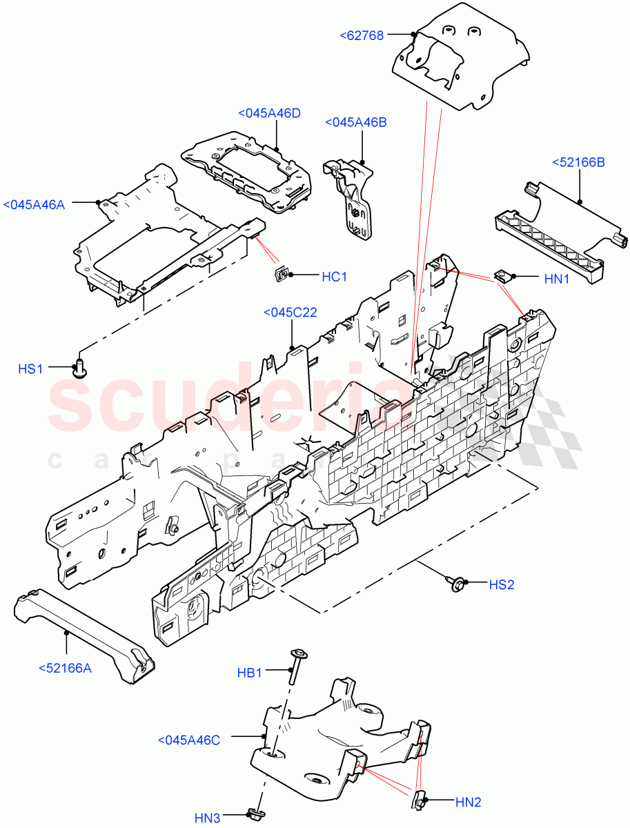 Console - Floor (Internal Components) (Halewood (UK)) ((V) TOKH999999) of Land Rover Land Rover Discovery Sport (2015+) [2.2 Single Turbo Diesel]