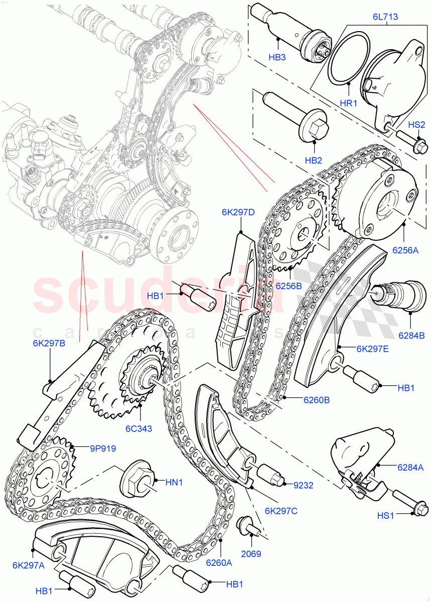 Timing Gear (Solihull Plant Build) (2.0L I4 DSL HIGH DOHC AJ200, 2.0L I4 DSL MID DOHC AJ200) ((V) FROMHA000001) of Land Rover Land Rover Range Rover Velar (2017+) [2.0 Turbo Diesel]