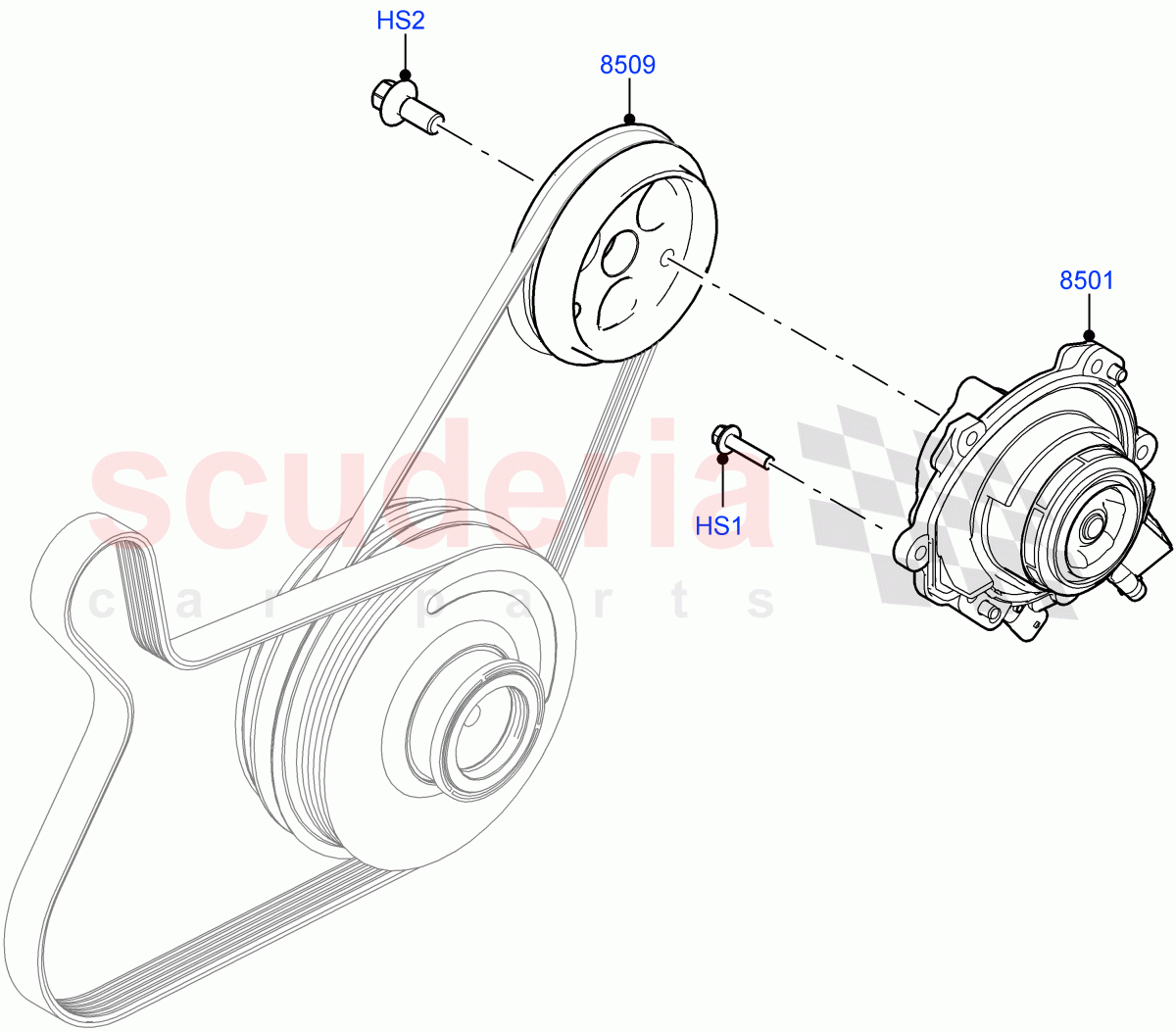 Water Pump(2.0L AJ21D4 Diesel Mid,Halewood (UK),Electric Engine Battery-MHEV)((V)FROMMH000001) of Land Rover Land Rover Discovery Sport (2015+) [2.0 Turbo Diesel AJ21D4]