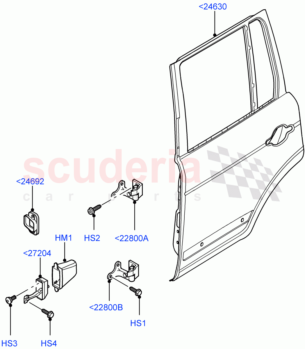 Rear Doors, Hinges & Weatherstrips (Door And Fixings) ((V) FROMAA000001) of Land Rover Land Rover Range Rover (2010-2012) [4.4 DOHC Diesel V8 DITC]
