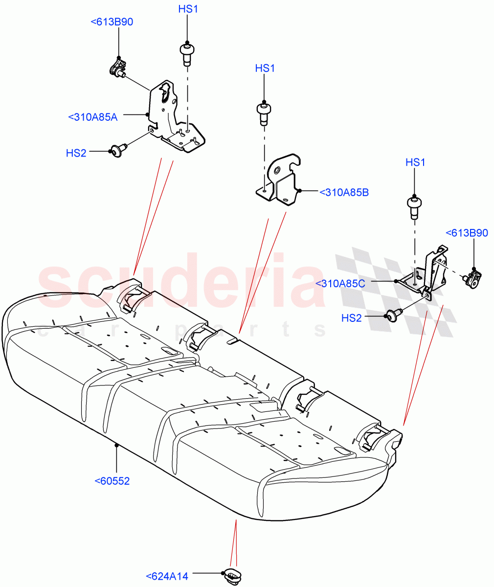 Rear Seat Base (Halewood (UK)) of Land Rover Land Rover Range Rover Evoque (2019+) [2.0 Turbo Petrol AJ200P]