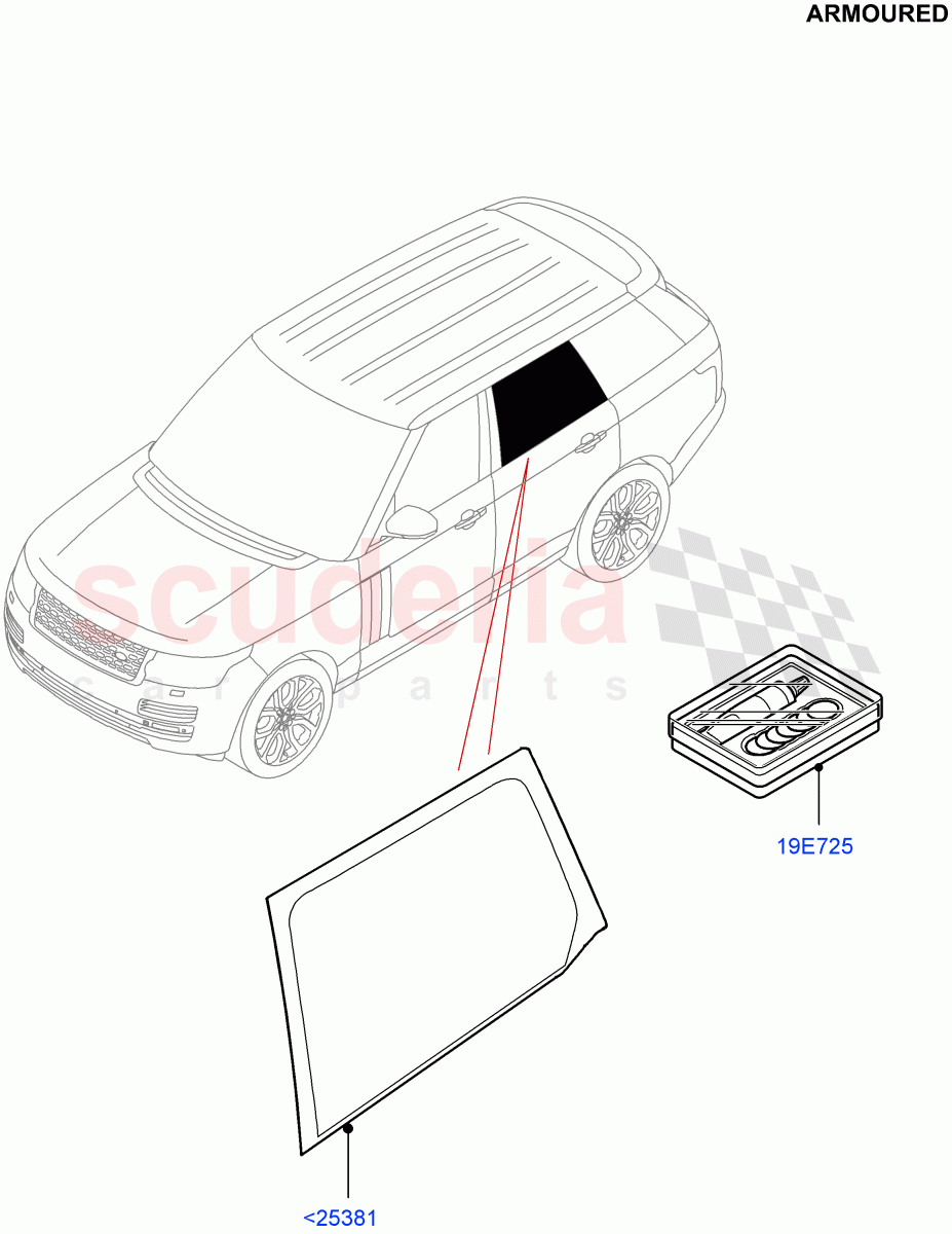 Rear Door Glass And Window Controls(Armoured)((V)FROMEA000001) of Land Rover Land Rover Range Rover (2012-2021) [2.0 Turbo Petrol GTDI]