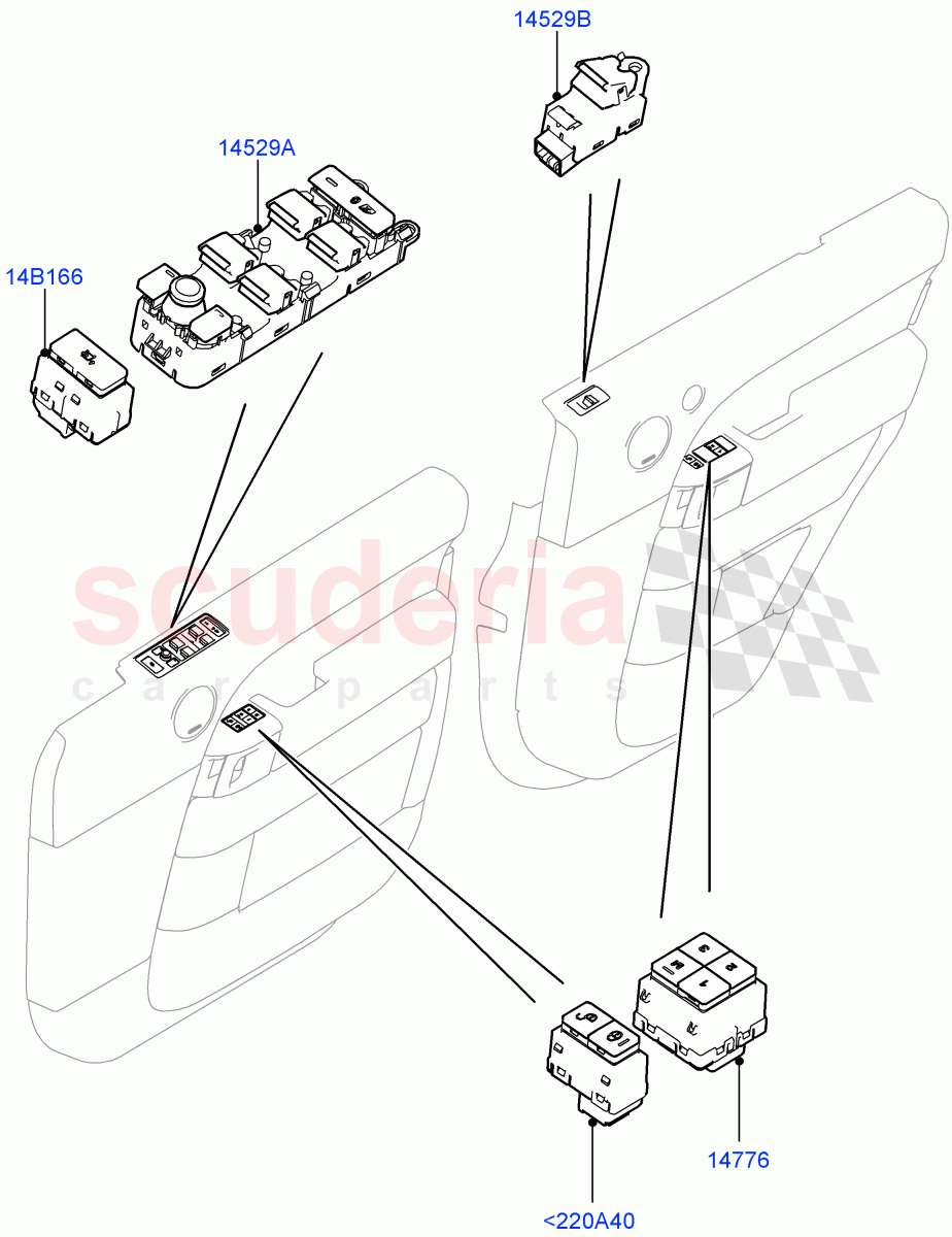 Switches(Front And Rear Doors)((V)TOHA999999) of Land Rover Land Rover Range Rover (2012-2021) [2.0 Turbo Petrol AJ200P]