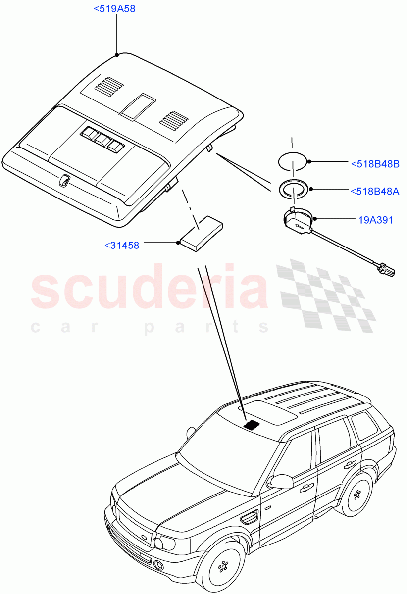 Console - Overhead((V)FROMAA000001) of Land Rover Land Rover Range Rover Sport (2010-2013) [5.0 OHC SGDI NA V8 Petrol]