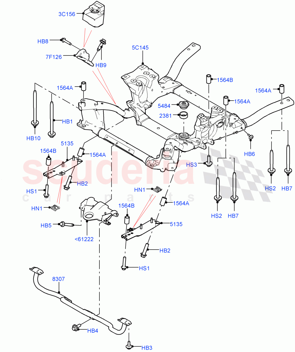 Front Cross Member & Stabilizer Bar (Crossmember) ((V) FROMJA000001) of Land Rover Land Rover Range Rover (2012-2021) [2.0 Turbo Petrol GTDI]