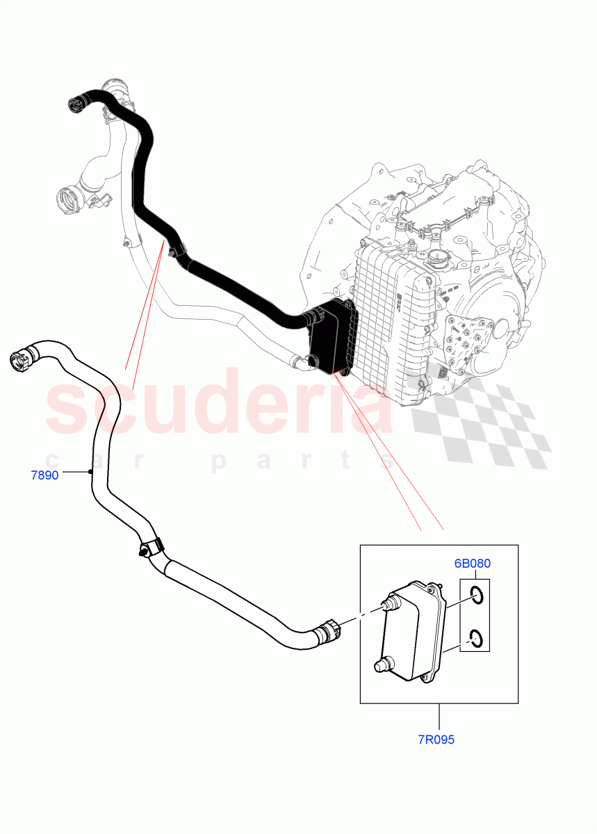 Transmission Cooling Systems(2.0L I4 High DOHC AJ200 Petrol,9 Speed Auto AWD,Less Active Tranmission Warming,2.0L I4 Mid DOHC AJ200 Petrol,2.0L I4 Mid AJ200 Petrol E100)((V)FROMJH000001) of Land Rover Land Rover Discovery Sport (2015+) [2.0 Turbo Diesel]