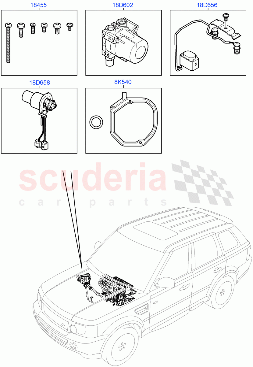 Auxiliary Fuel Fired Pre-Heater (Page B) (With Fuel Fired Heater) ((V) TO9A999999) of Land Rover Land Rover Range Rover Sport (2005-2009) [2.7 Diesel V6]