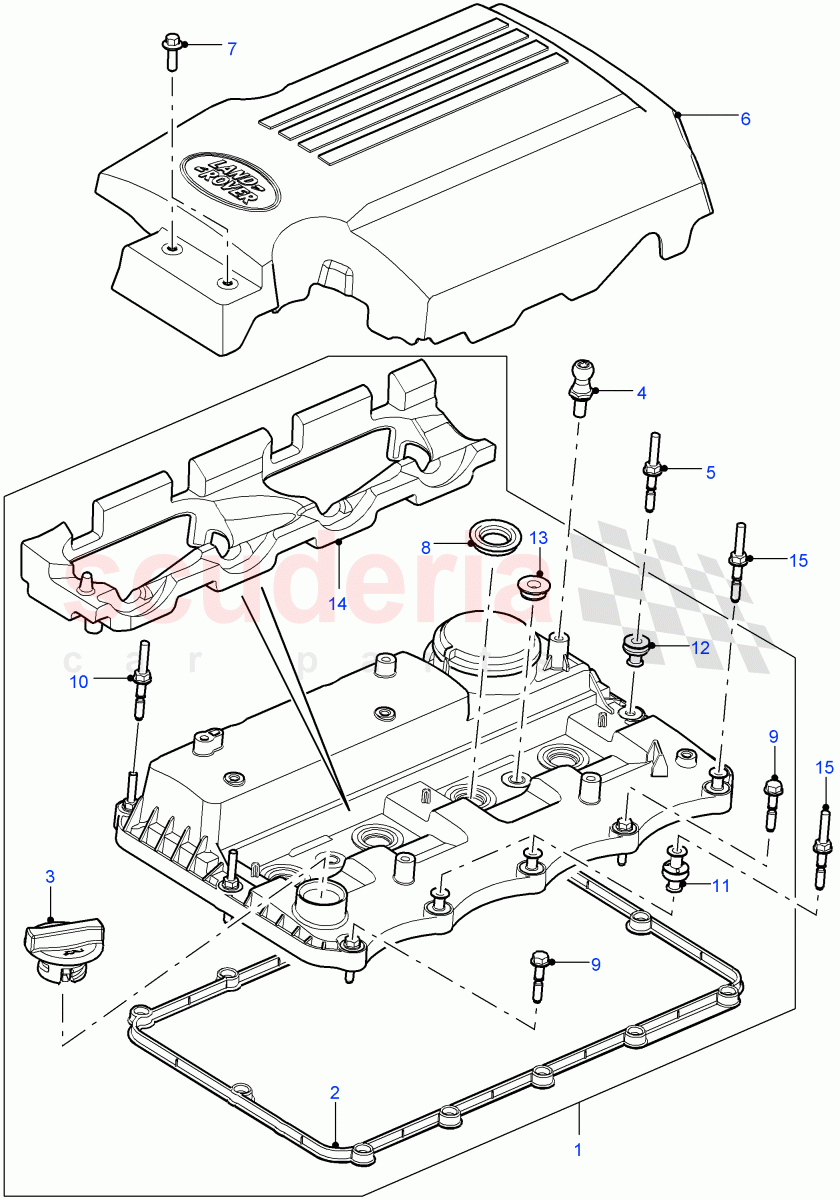 Cylinder Head Cover(2.2L 16V TC I4 DSL 122PS PUMA)((V)FROMCA000001) of Land Rover Land Rover Defender (2007-2016)