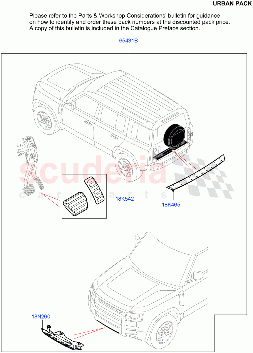 Accessory Pack(Urban Pack: Virtual Part Order Number VPLEURB000) of Land Rover Land Rover Defender (2020+) [5.0 OHC SGDI SC V8 Petrol]