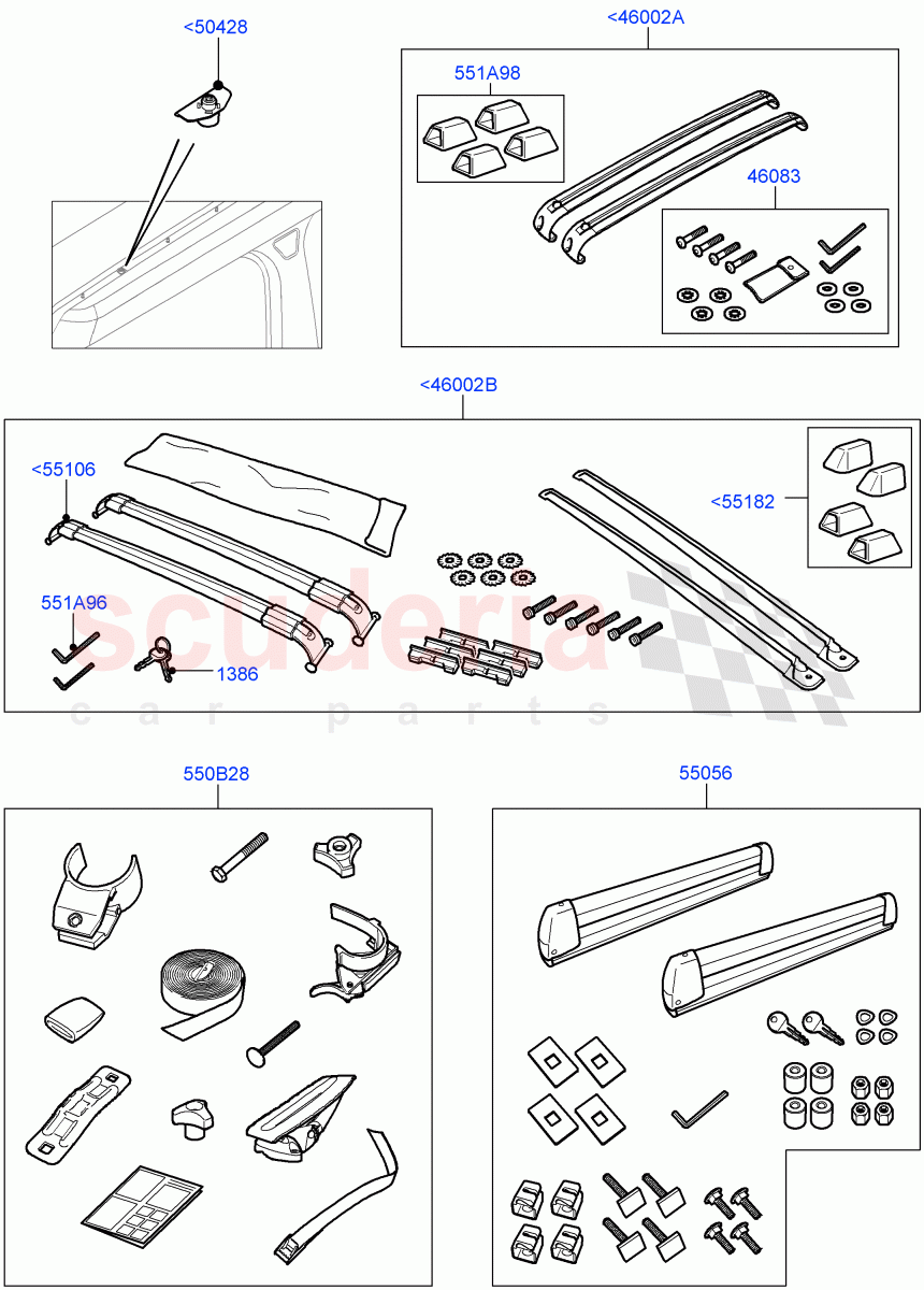 Accessory Roof Rack Mounting Kits((V)FROMAA000001) of Land Rover Land Rover Range Rover (2010-2012) [5.0 OHC SGDI SC V8 Petrol]