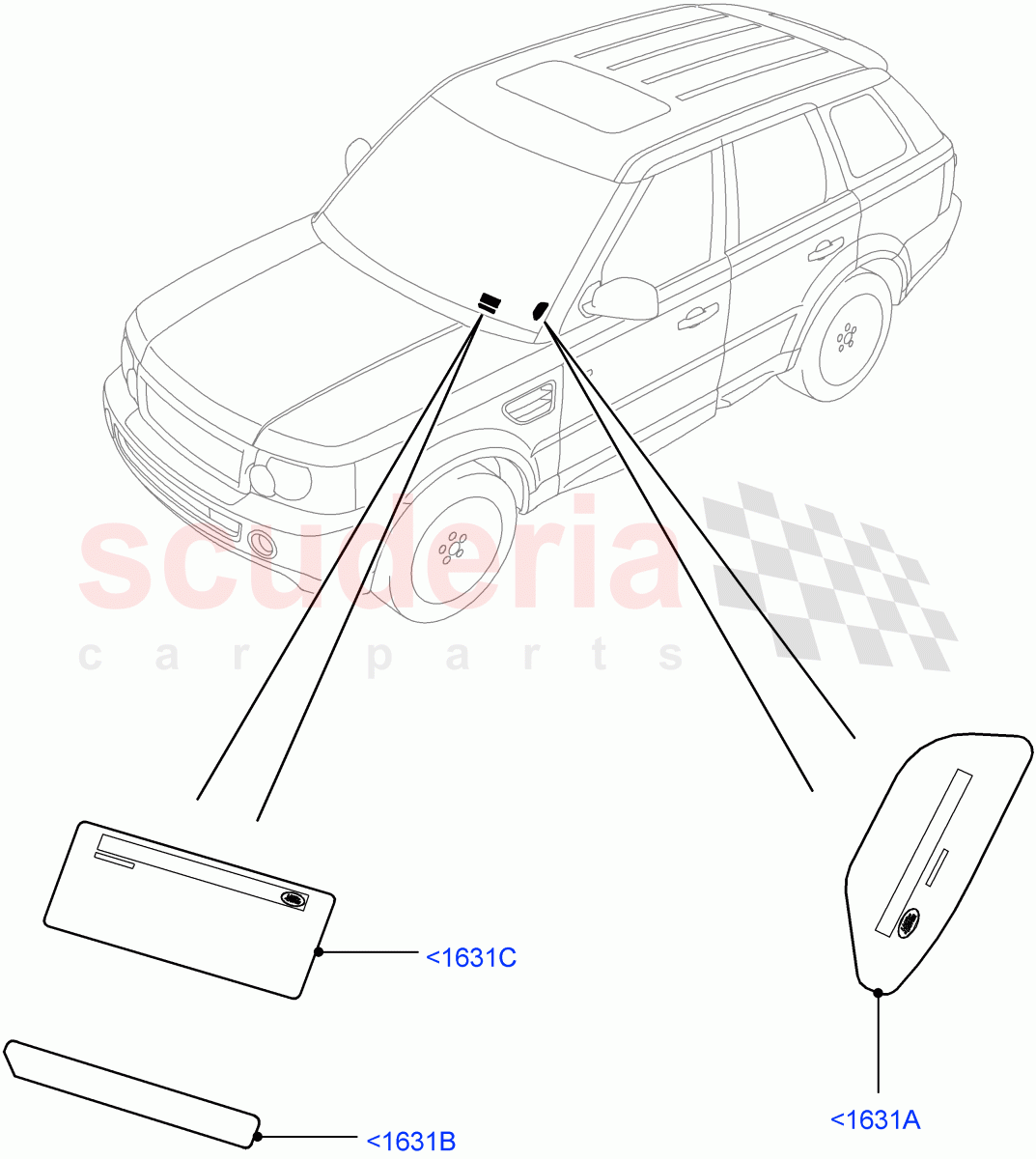 Labels(Windscreen)((V)FROMAA000001) of Land Rover Land Rover Range Rover Sport (2010-2013) [5.0 OHC SGDI SC V8 Petrol]