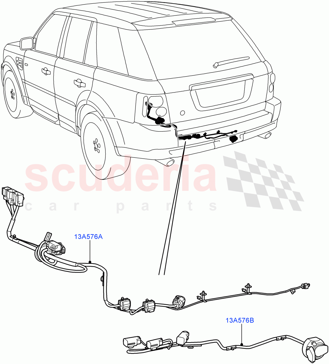 Electrical Wiring - Body And Rear (Towing) ((V) FROMAA000001) of Land Rover Land Rover Range Rover Sport (2010-2013) [3.6 V8 32V DOHC EFI Diesel]