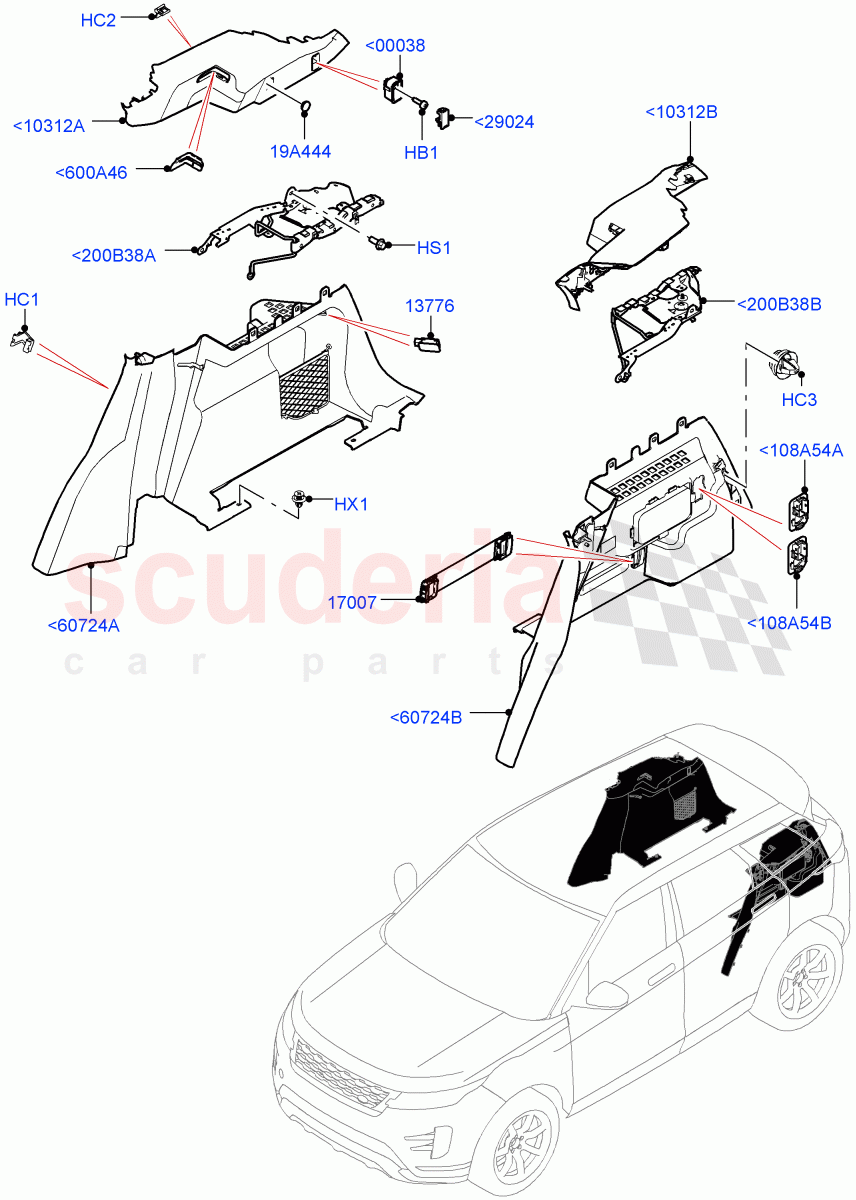 Side Trim(Luggage Compartment)(Itatiaia (Brazil)) of Land Rover Land Rover Range Rover Evoque (2019+) [2.0 Turbo Petrol AJ200P]