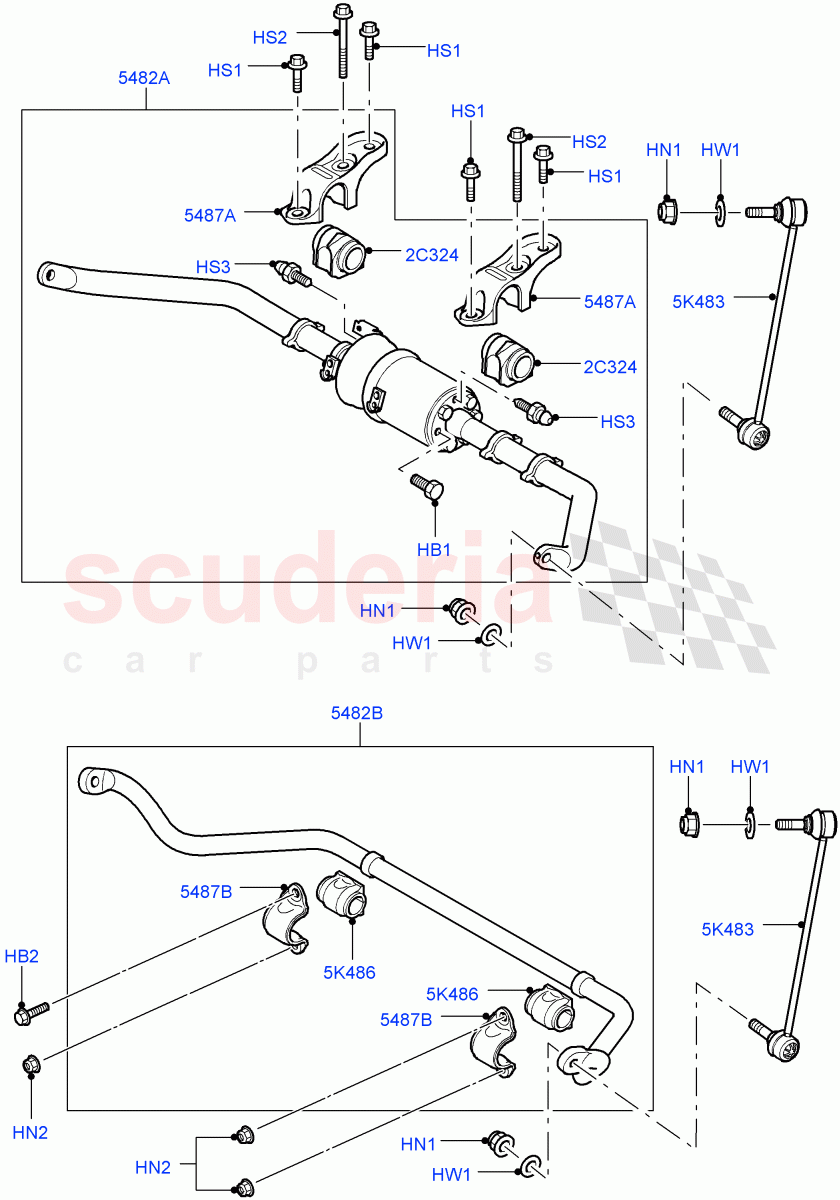 Front Susp.Arms/Stabilizer/X-Member (Front Stabilizer Bar And Suspension Links) ((V) FROMAA000001) of Land Rover Land Rover Range Rover Sport (2010-2013) [5.0 OHC SGDI NA V8 Petrol]
