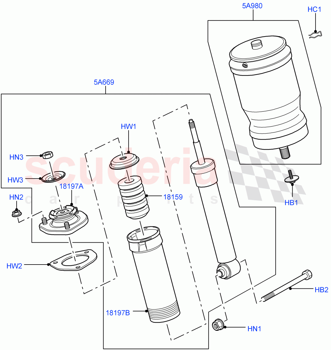 Rear Springs And Shock Absorbers(Less Armoured,With Continuous Variable Damping)((V)FROMAA000001) of Land Rover Land Rover Range Rover (2010-2012) [5.0 OHC SGDI SC V8 Petrol]