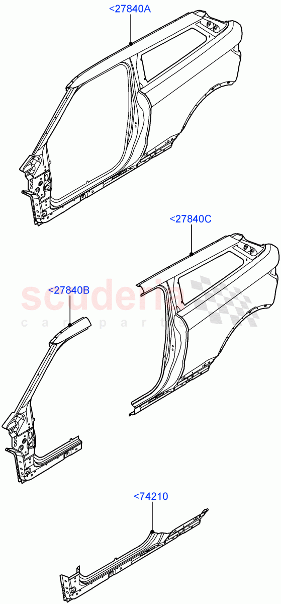 Side Panels - Outer(3 Door,Halewood (UK)) of Land Rover Land Rover Range Rover Evoque (2012-2018) [2.0 Turbo Petrol AJ200P]