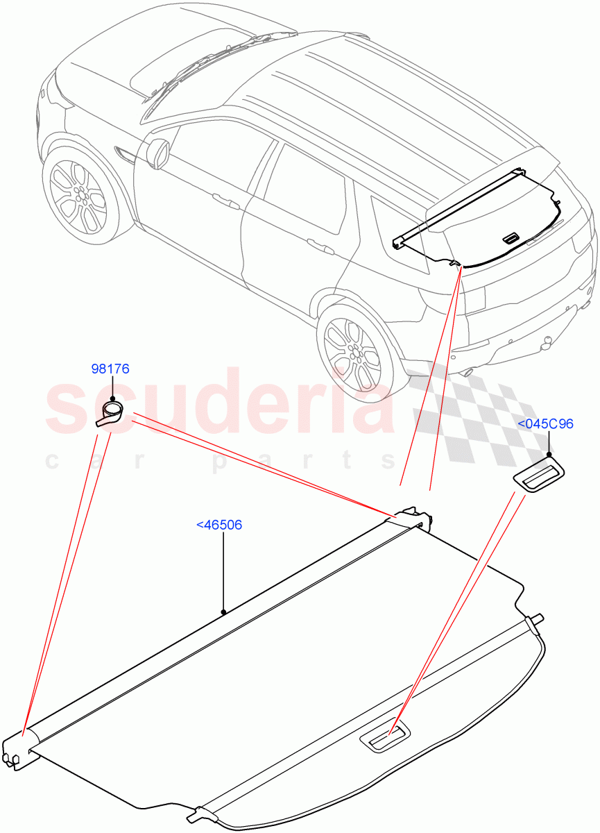 Load Compartment Trim(Upper, Package Tray)(Halewood (UK),With Load Area Cover) of Land Rover Land Rover Discovery Sport (2015+) [2.2 Single Turbo Diesel]