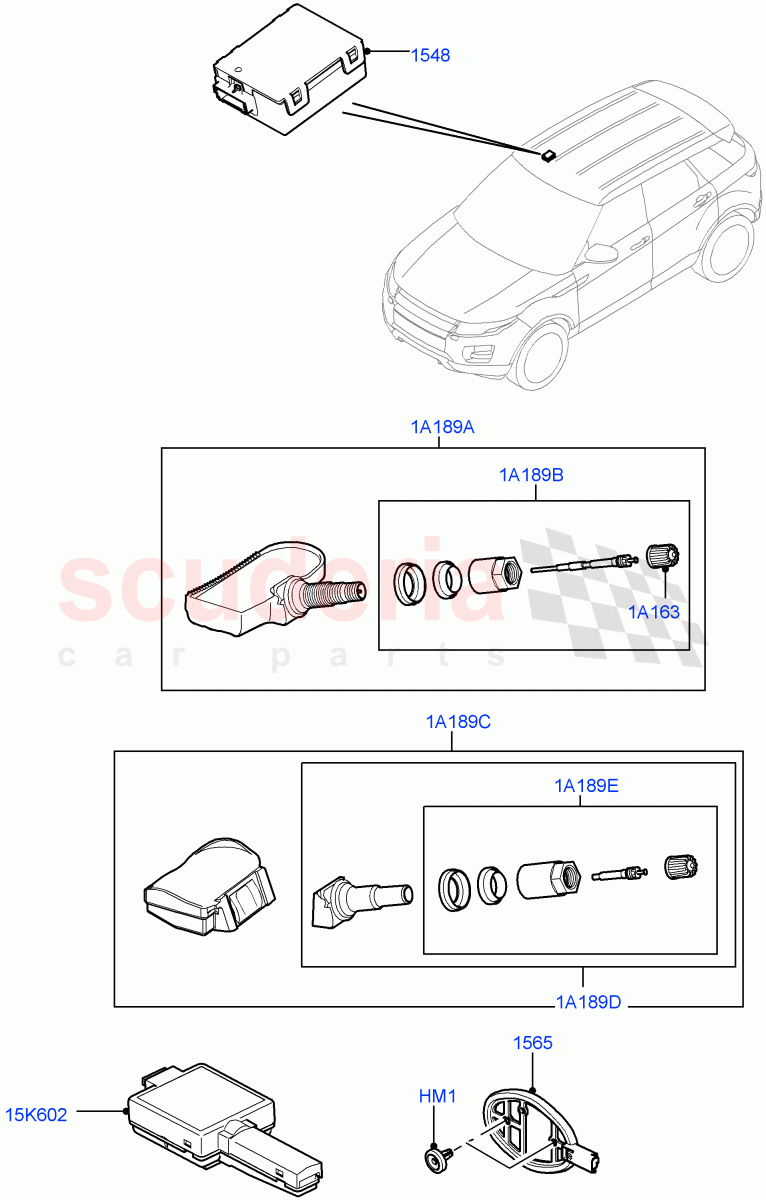Tyre Pressure Monitor System (Changsu (China), With Tyre Pressure Sensors) ((V) FROMEG000001) of Land Rover Land Rover Range Rover Evoque (2012-2018) [2.0 Turbo Petrol GTDI]
