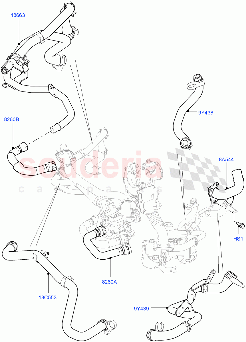 EGR Cooling System(2.0L I4 DSL MID DOHC AJ200,Itatiaia (Brazil))((V)FROMGT000001) of Land Rover Land Rover Range Rover Evoque (2012-2018) [2.0 Turbo Diesel]