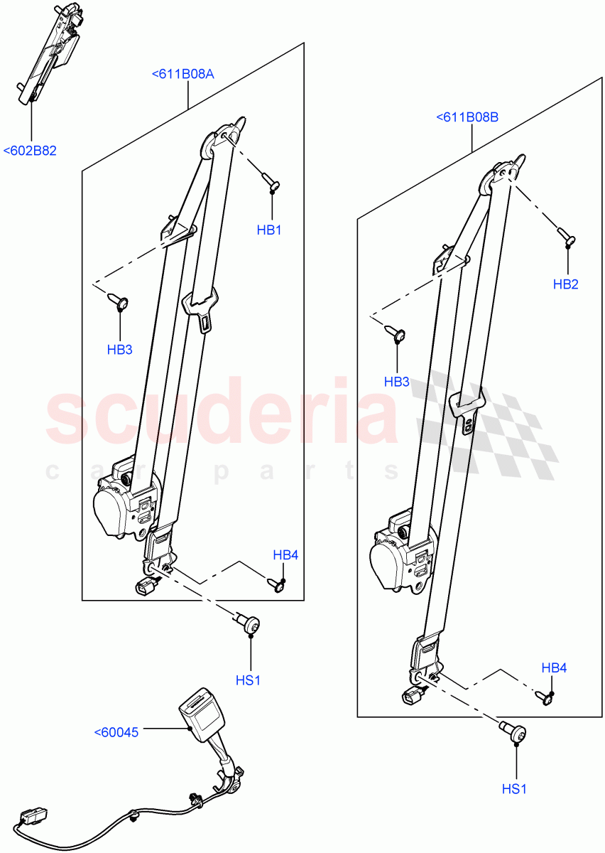 Front Seat Belts(3 Door,Halewood (UK),5 Door) of Land Rover Land Rover Range Rover Evoque (2012-2018) [2.2 Single Turbo Diesel]