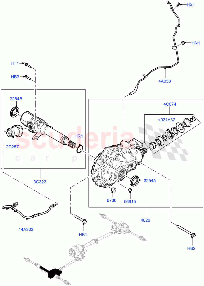 Front Axle Case(3.0L AJ20P6 Petrol High,3.0L AJ20D6 Diesel High,3.0L AJ20P6 Petrol PHEV) of Land Rover Land Rover Range Rover (2022+) [3.0 I6 Turbo Diesel AJ20D6]