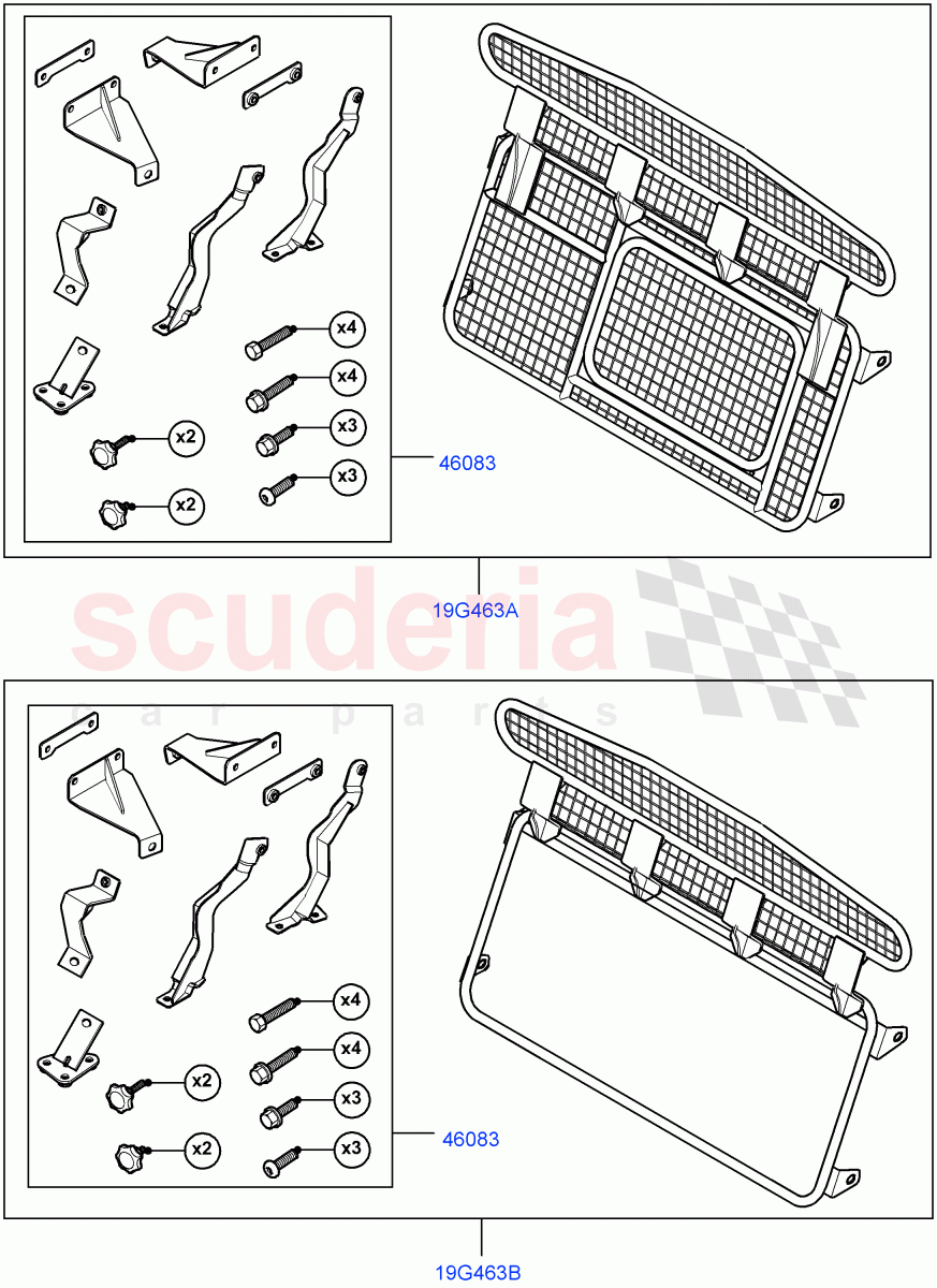 Cargo Barrier(Accessory)(Halewood (UK),Itatiaia (Brazil)) of Land Rover Land Rover Range Rover Evoque (2012-2018) [2.0 Turbo Diesel]