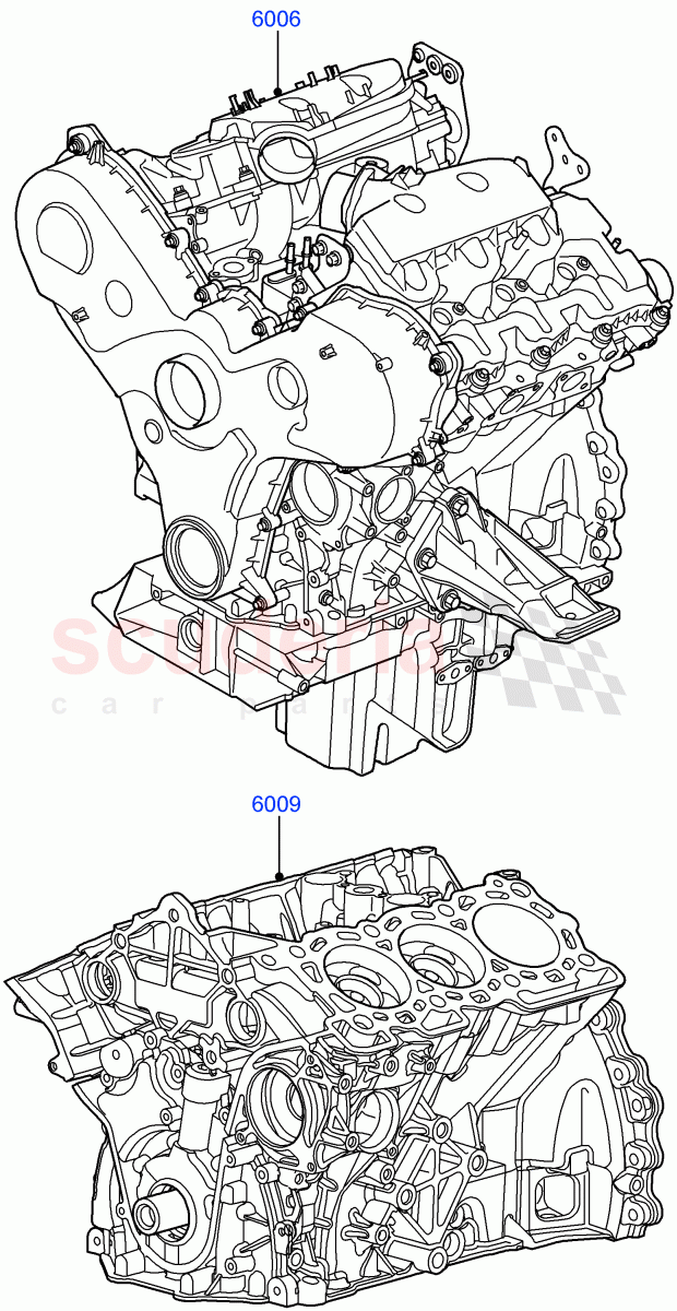 Service Engine And Short Block(3.0 V6 Diesel)((V)FROMAA000001) of Land Rover Land Rover Discovery 4 (2010-2016) [3.0 Diesel 24V DOHC TC]
