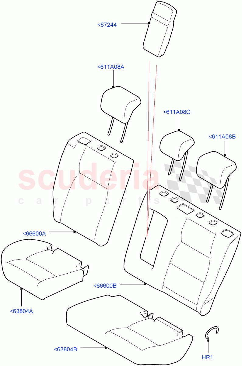 Rear Seat Covers(Taurus Leather Perforated,Changsu (China),With 60/40 Split - Folding Rr Seat)((V)FROMFG000001) of Land Rover Land Rover Discovery Sport (2015+) [2.0 Turbo Petrol GTDI]