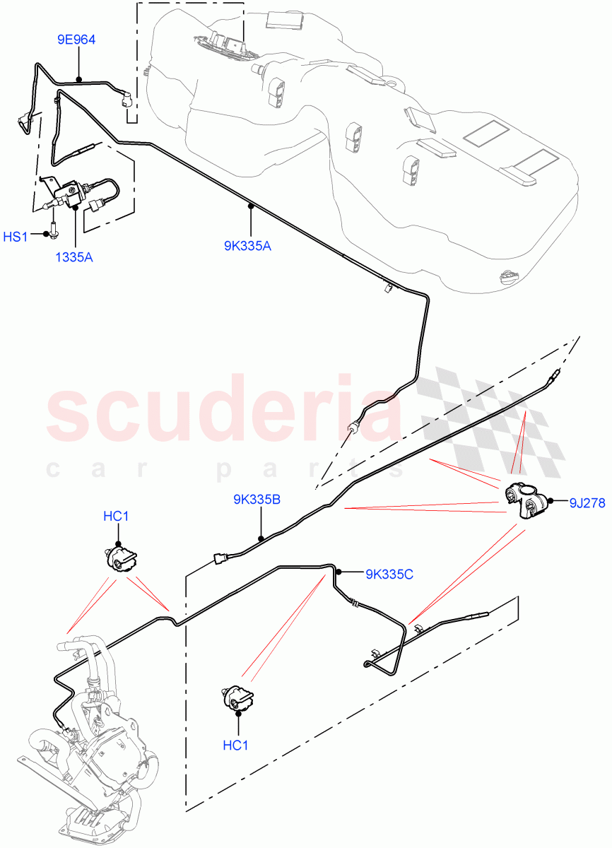 Auxiliary Fuel Fired Pre-Heater(Heater Fuel Supply)(Fuel Heater W/Pk Heat With Remote)((V)TOLA999999) of Land Rover Land Rover Range Rover Velar (2017+) [5.0 OHC SGDI SC V8 Petrol]