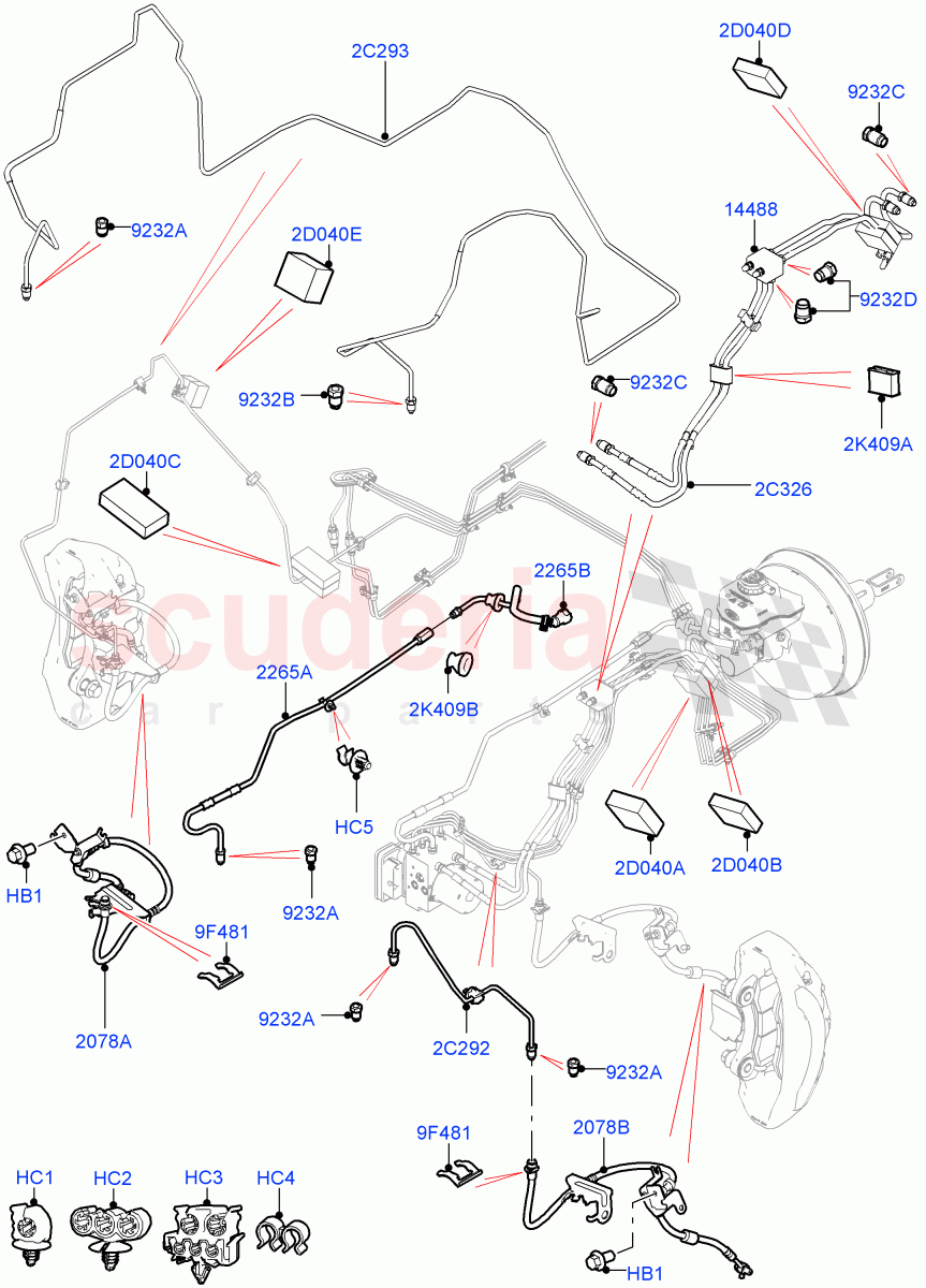 Front Brake Pipes(2.0L AJ200P Hi PHEV,LHD)((V)FROMJA000001) of Land Rover Land Rover Range Rover (2012-2021) [2.0 Turbo Petrol GTDI]