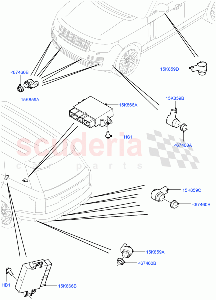 Parking Distance Control((V)TOHA999999) of Land Rover Land Rover Range Rover (2012-2021) [5.0 OHC SGDI SC V8 Petrol]