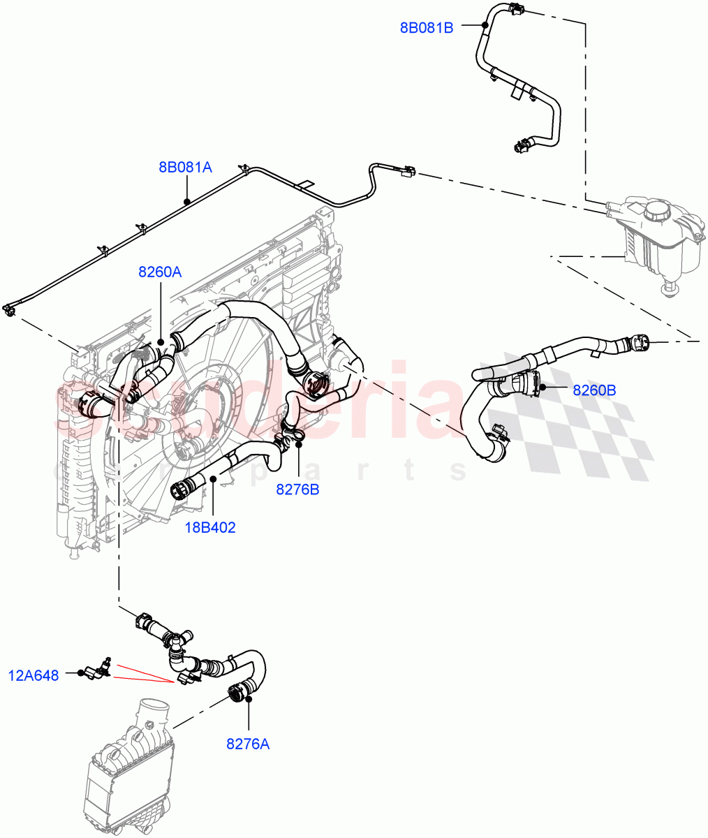 Cooling System Pipes And Hoses (2.0L AJ21D4 Diesel Mid, 6 Speed Manual Trans BG6, Itatiaia (Brazil)) of Land Rover Land Rover Range Rover Evoque (2019+) [2.0 Turbo Diesel AJ21D4]