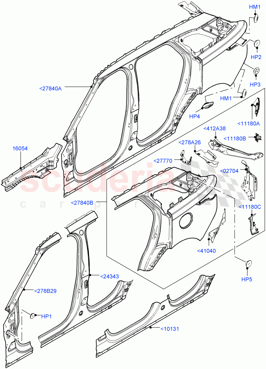 Side Panels - Outer of Land Rover Land Rover Range Rover Velar (2017+) [3.0 I6 Turbo Diesel AJ20D6]