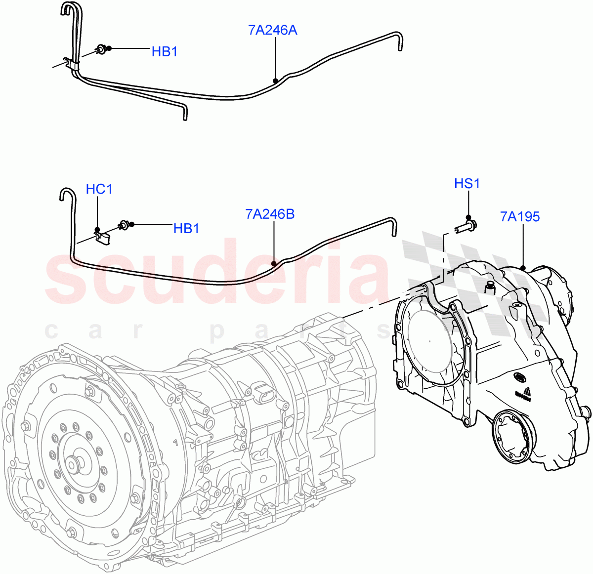 Transfer Drive Case (8 Speed Auto Trans ZF 8HP70 4WD, With 1 Speed Transfer Case, 8 Speed Auto Trans ZF 8HP45) ((V) FROMEA000001, (V) TOGA999999) of Land Rover Land Rover Discovery 4 (2010-2016) [3.0 Diesel 24V DOHC TC]