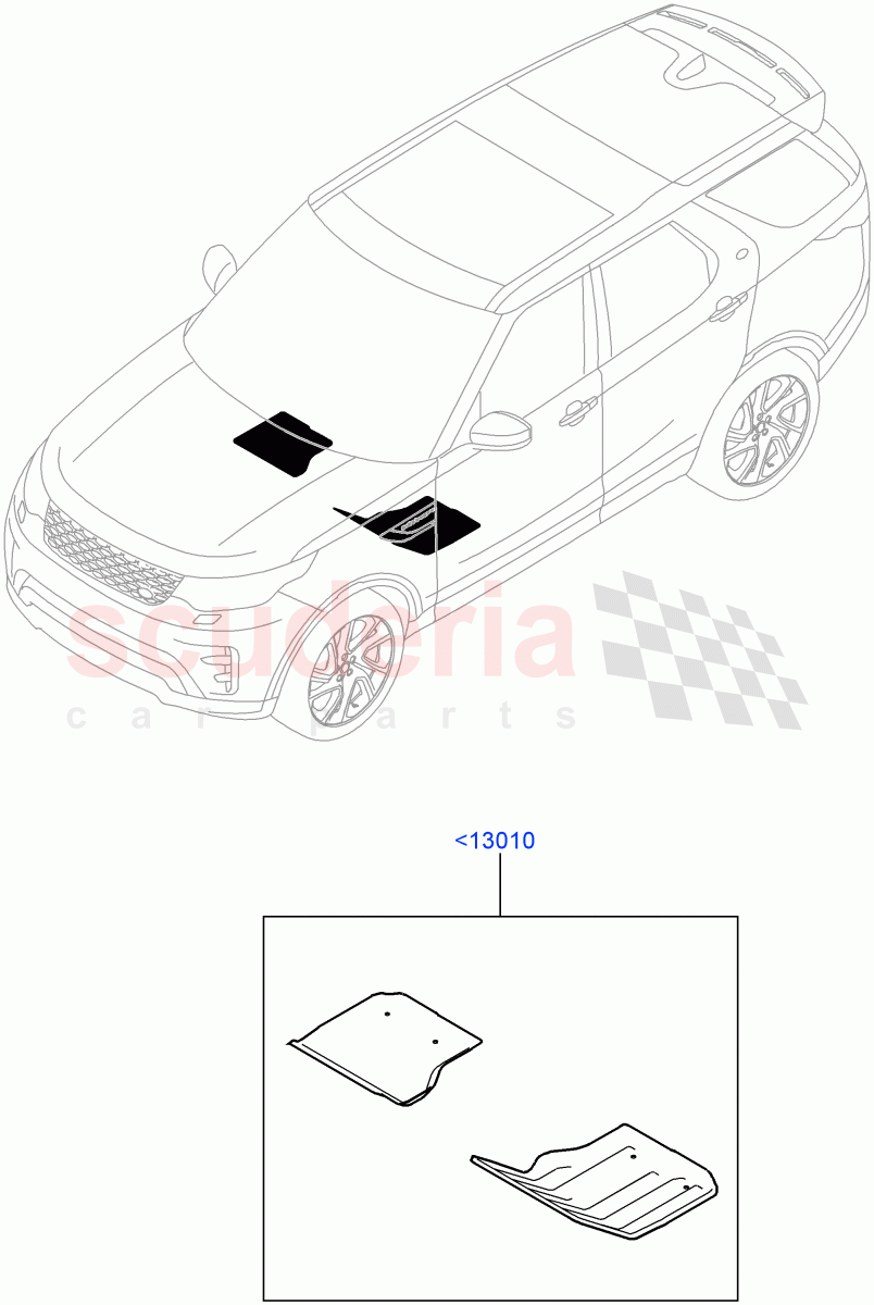 Floor Trim(Floor Mats, Solihull Plant Build)(With 2 Seat Configuration)((V)FROMJA000001) of Land Rover Land Rover Discovery 5 (2017+) [2.0 Turbo Diesel]