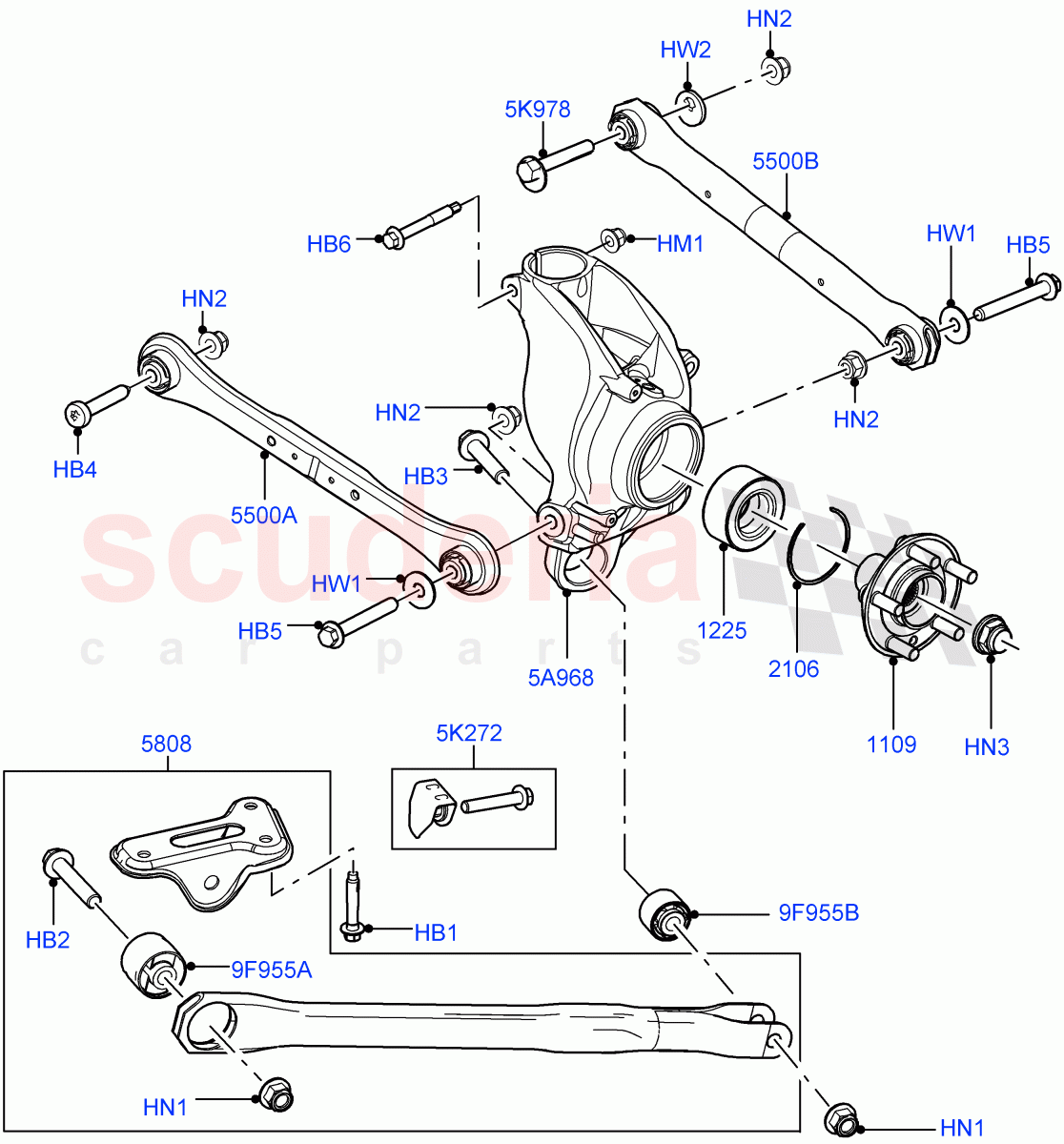 Rear Knuckle And Suspension Arms (Changsu (China)) ((V) FROMEG000001) of Land Rover Land Rover Range Rover Evoque (2012-2018) [2.0 Turbo Petrol GTDI]