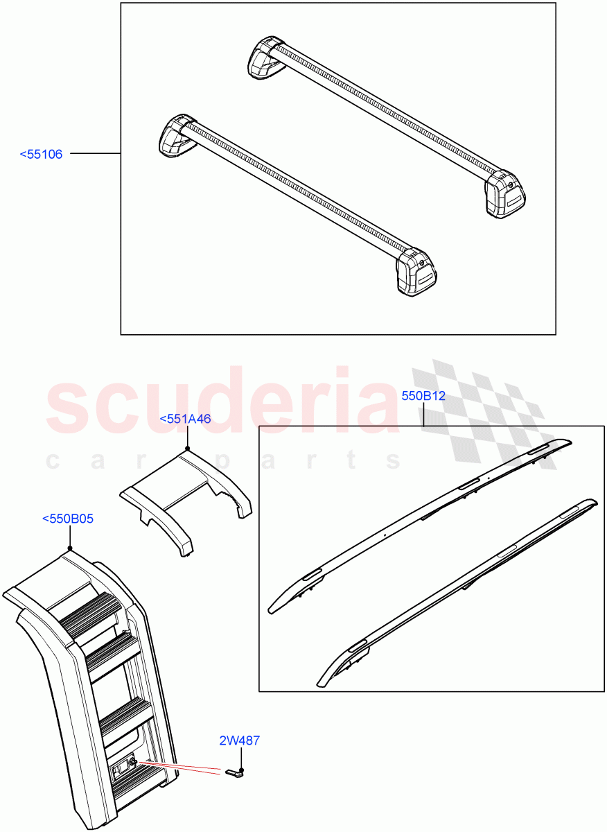 Roof Rails & Crossbars of Land Rover Land Rover Defender (2020+) [3.0 I6 Turbo Diesel AJ20D6]