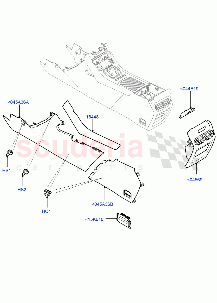 Console - Floor (External Components) (Changsu (China)) ((V) FROMEG000001) of Land Rover Land Rover Range Rover Evoque (2012-2018) [2.0 Turbo Diesel]